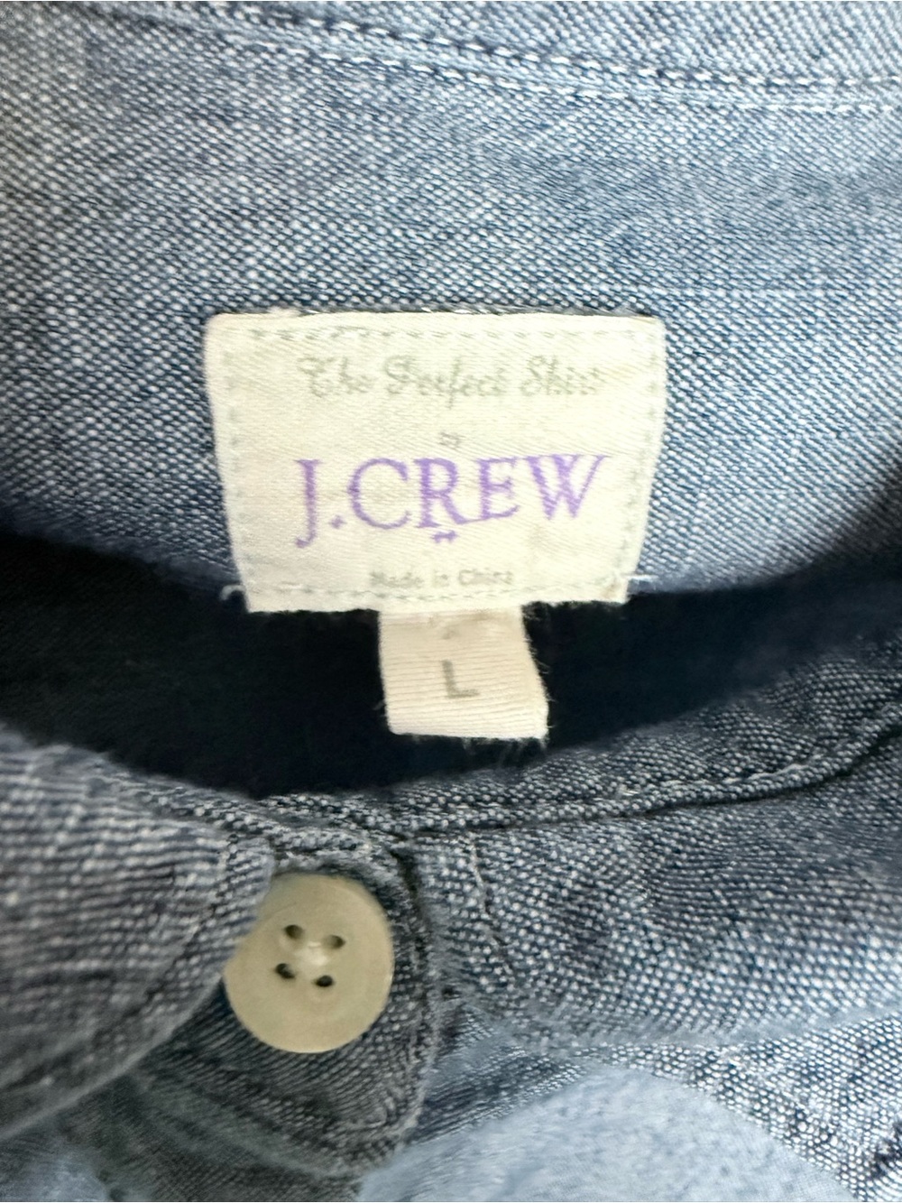 J. Crew Blue Chambray Button-Down Shirt - Picture 9 of 10